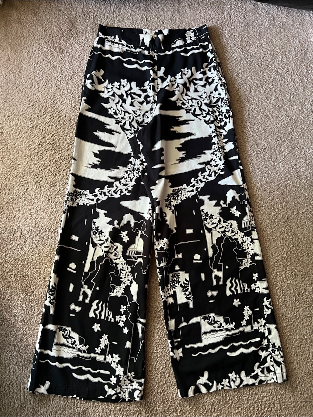 Anthropologie Tiny Anne Printed Wide-Leg Pants Sz 8 - Picture 5 of 13